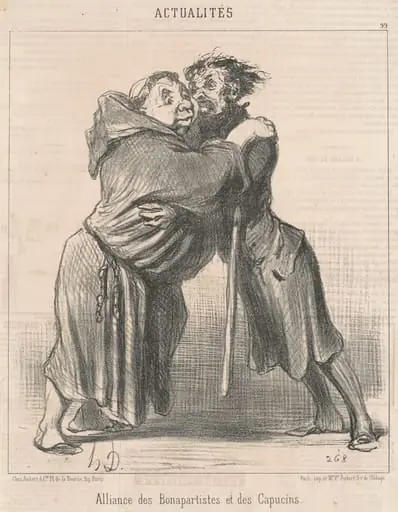 Alliance des Bonapartistes et des Capucins, by Honoré Daumier