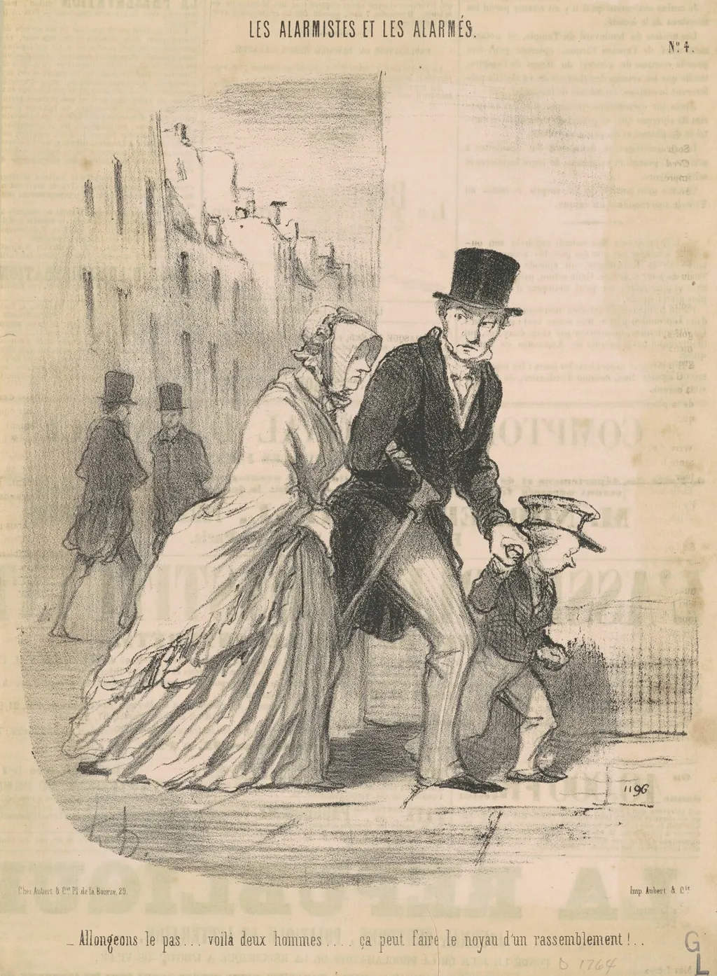 Allongeons le pas ... voila ceux hommes ..., by Honoré Daumier, ink, 1848