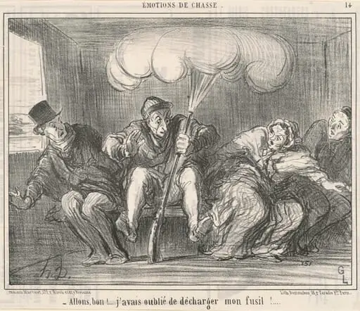 Allons Bon! J'avais oublié de décharger mon fusil!, by Honoré Daumier