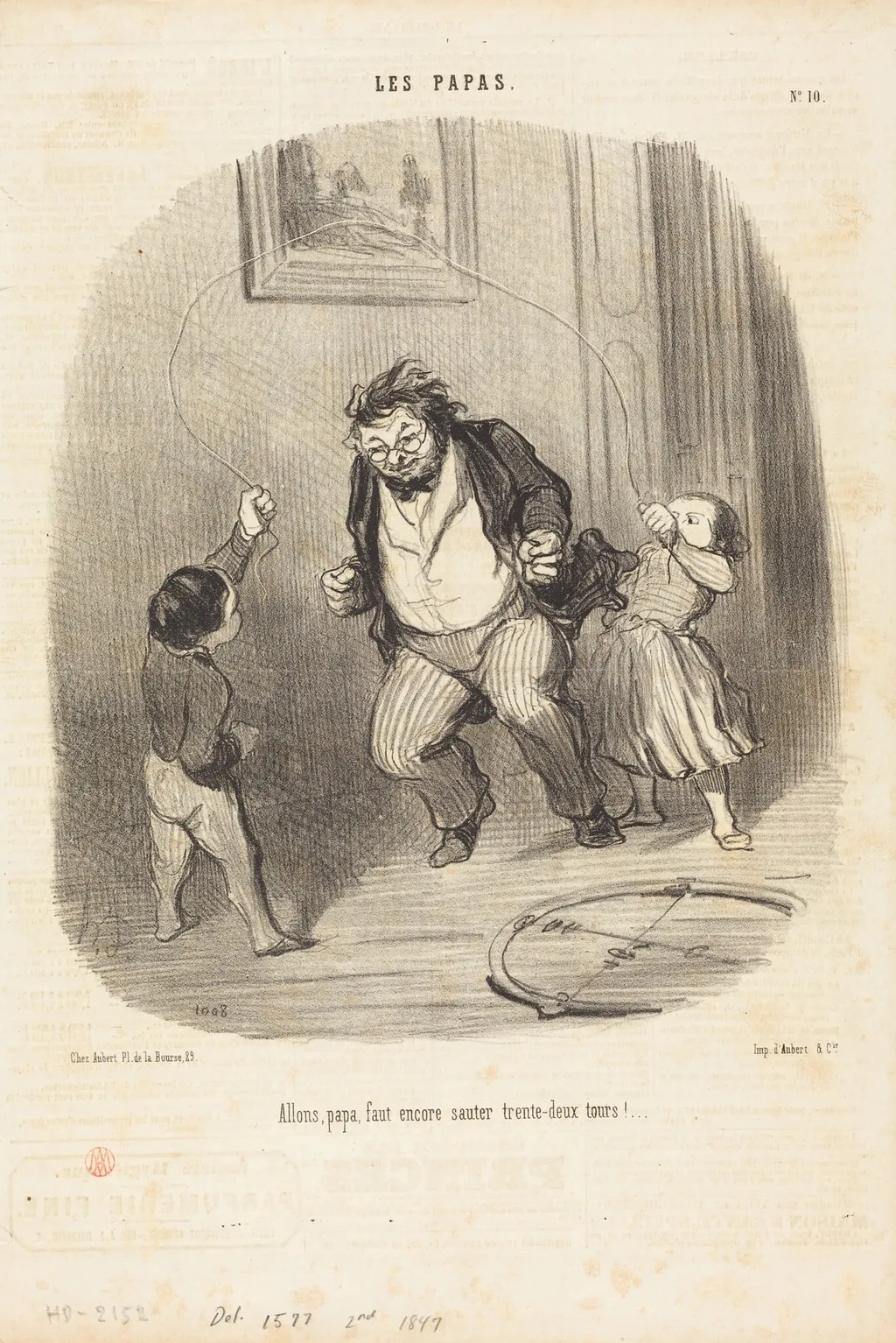 Allons, papa... encore... trente-deux tours!..., by Honoré Daumier, ink, 1847
