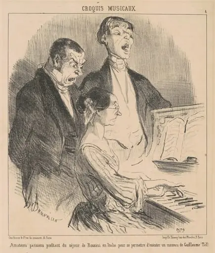 Amateurs parisiens profitant du séjour de Rossini, by Honoré Daumier