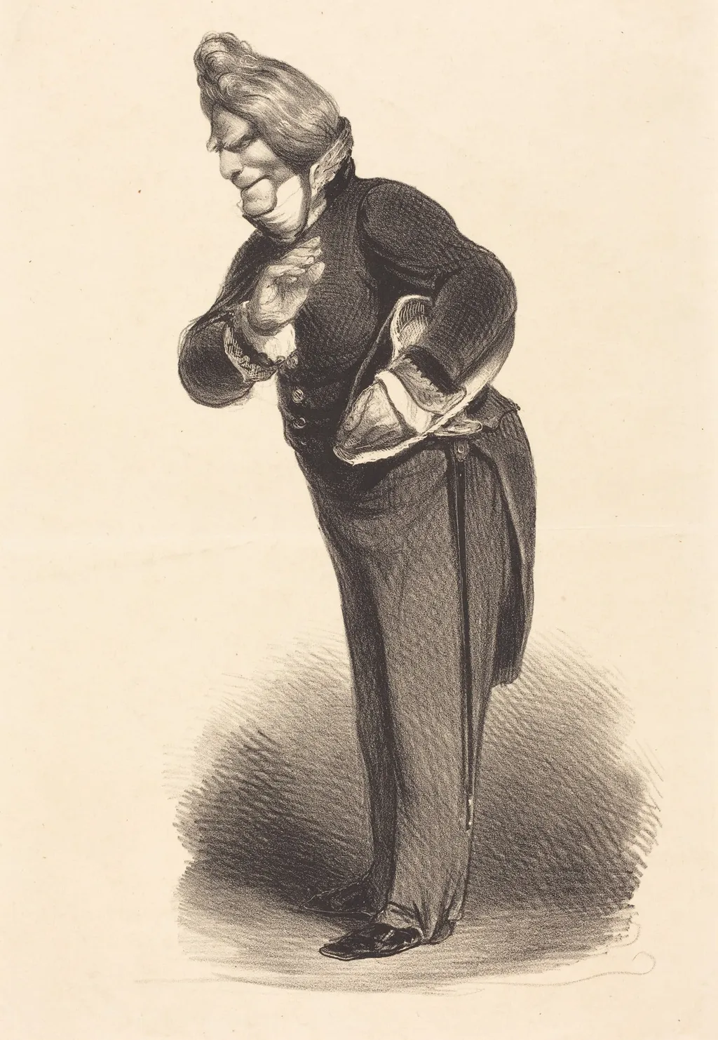 Amiral Verhuel, by Honoré Daumier, ink, 1835
