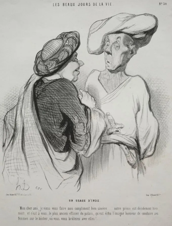 An Indian Custom, by Honoré Daumier, 1844