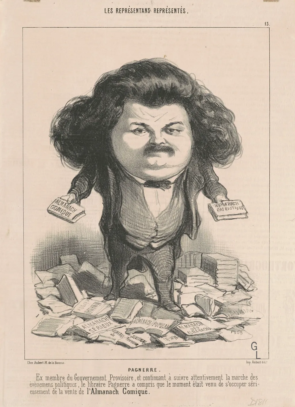 Ant. Laurent Pagnerre, by Honoré Daumier, ink, 1849