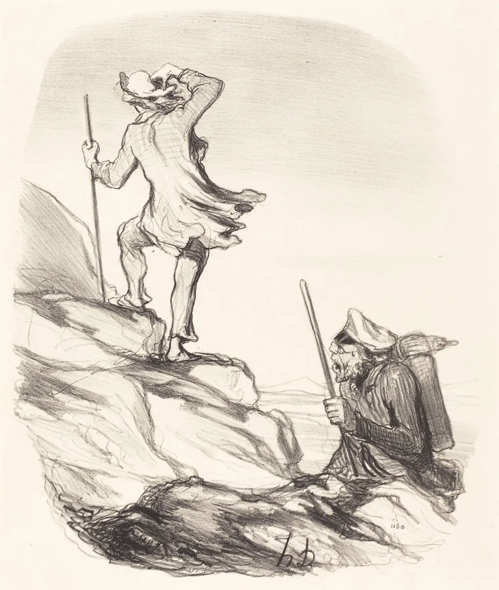 Aperçois-tu un lieu civilisé..., by Honoré Daumier, ink, 1849