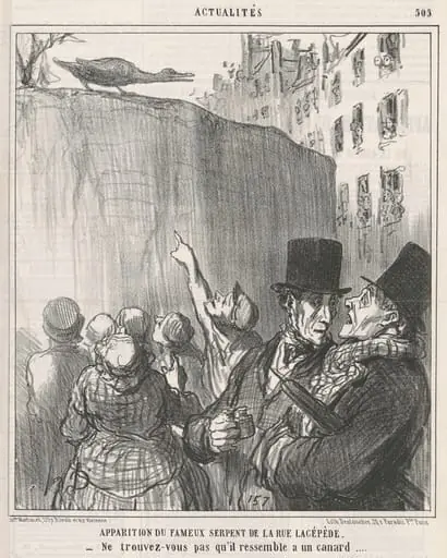 Apparition du ... serpent de la rue Lacépède, by Honoré Daumier