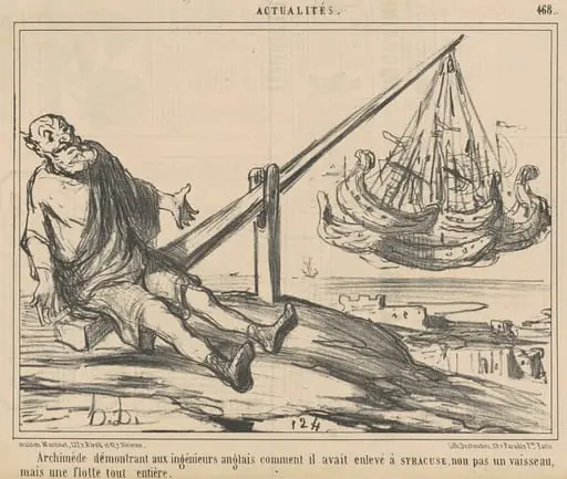 Archimède démontrant aux ingènieurs anglais ..., by Honoré Daumier
