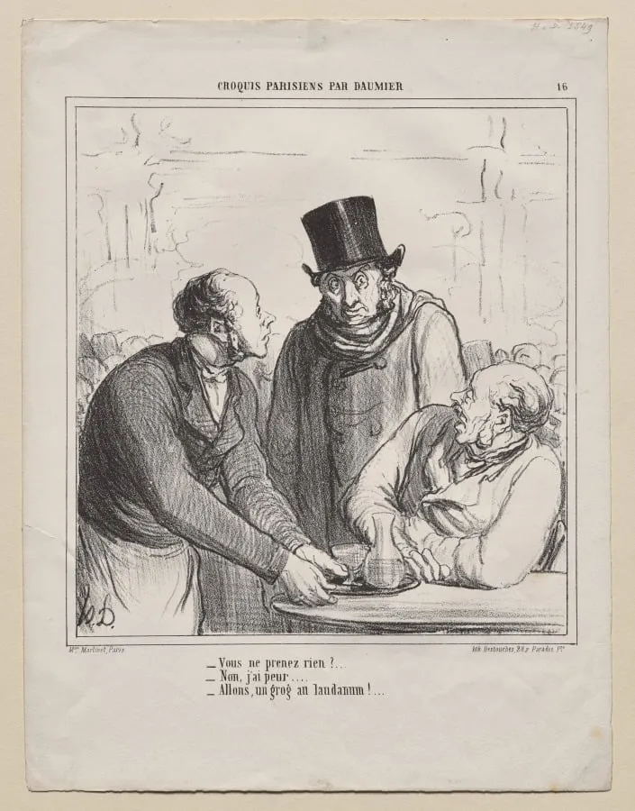Are you not ordering anything?..., by Honoré Daumier, 1865