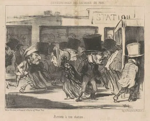 Arrivée a une station, by Honoré Daumier