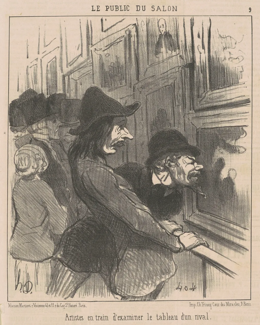 Artistes en train d'examiner ..., by Honoré Daumier, ink, 1852