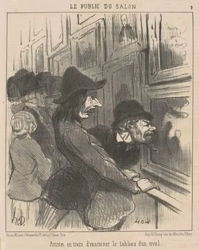 Artistes en train d'examiner ..., by Honoré Daumier