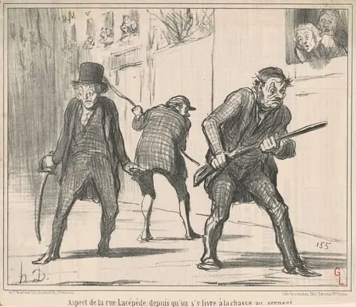 Aspect de la rue Lacépède ..., by Honoré Daumier