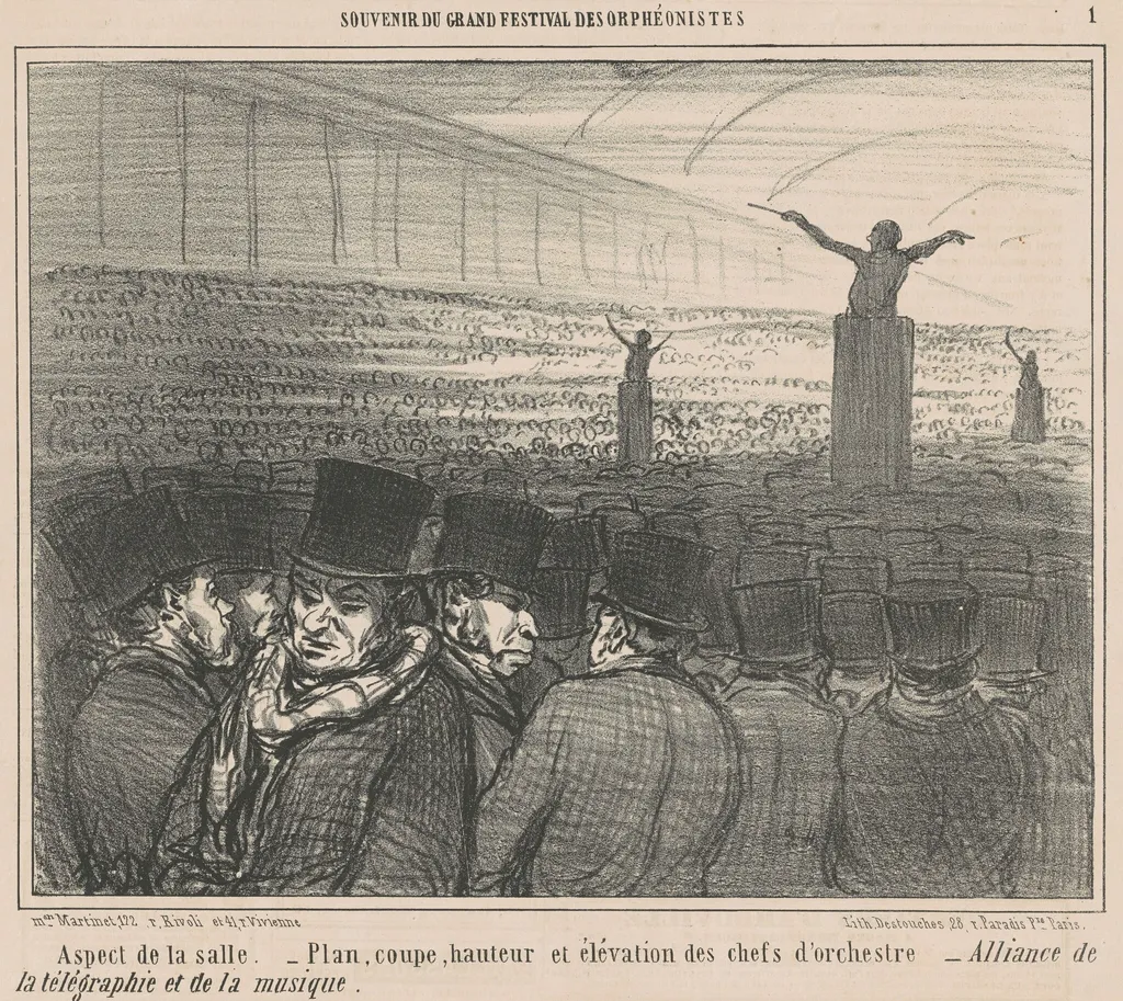 Aspect de la salle, by Honoré Daumier, ink, 1859