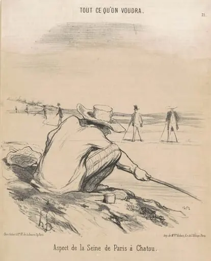 Aspect de la Seine de Paris a chatou, by Honoré Daumier