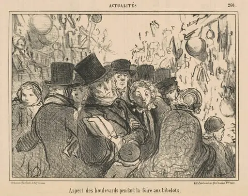 Aspect des boulevards pendant la foire aux bibelots, by Honoré Daumier