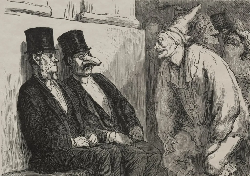 At the Opera Ball: You are having too much fun!, by Honoré Daumier, 1868
