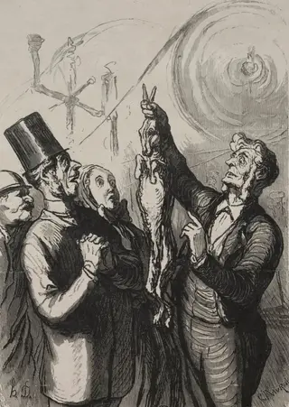 At the Universal Exhibition: The producer of felt hats., by Honoré Daumier