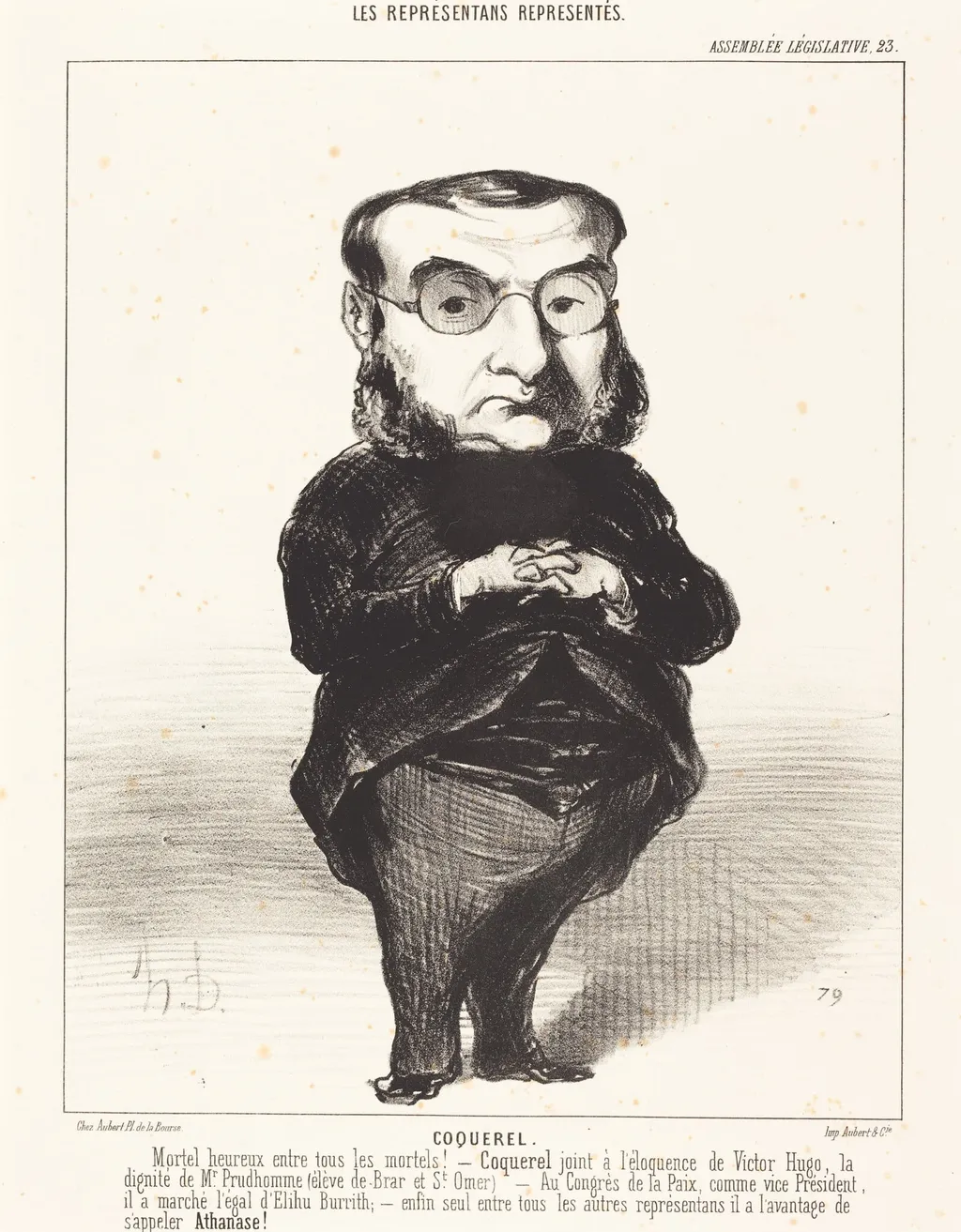 Ath. L. Charles Coquerel, by Honoré Daumier, ink, 1849