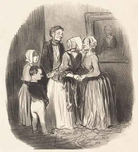 Au novel an, visite... a la tante Rabourdin, by Honoré Daumier