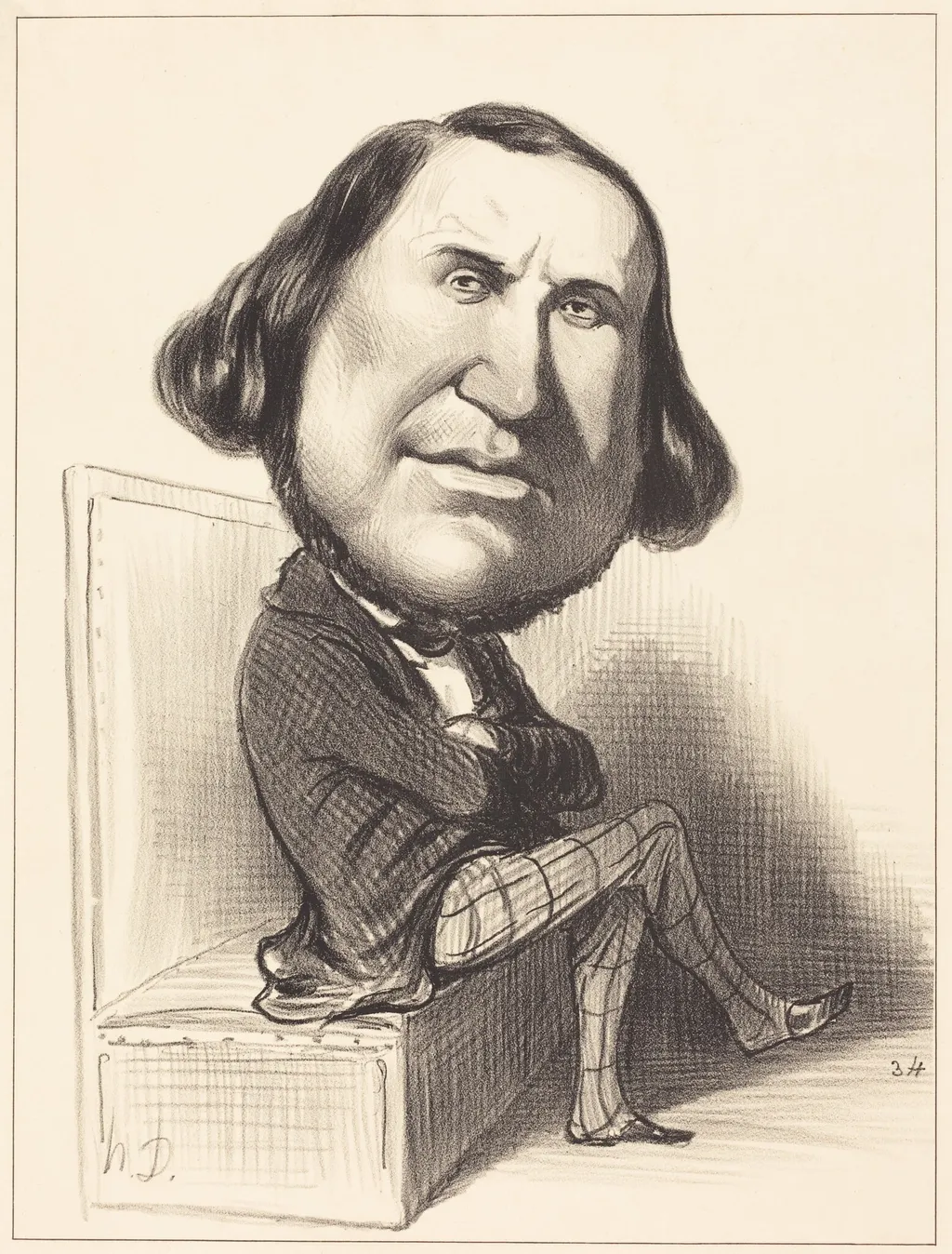 Auguste Avond, by Honoré Daumier, ink, 1849