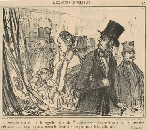 Auras-tu bientot fini de regarder ces chales?, by Honoré Daumier