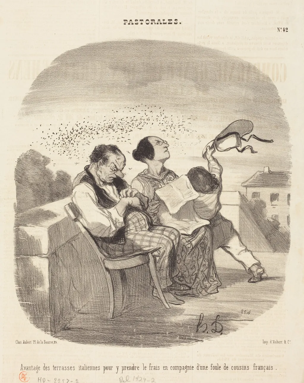 Avantages des terrasses italiennes..., by Honoré Daumier, ink, 1846
