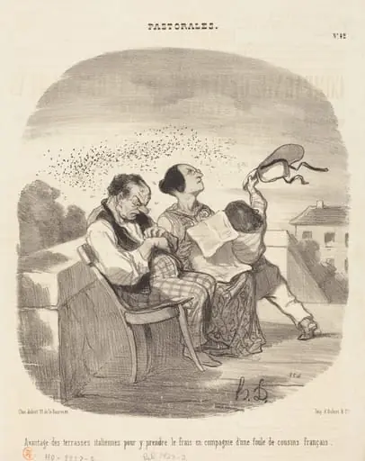 Avantages des terrasses italiennes..., by Honoré Daumier