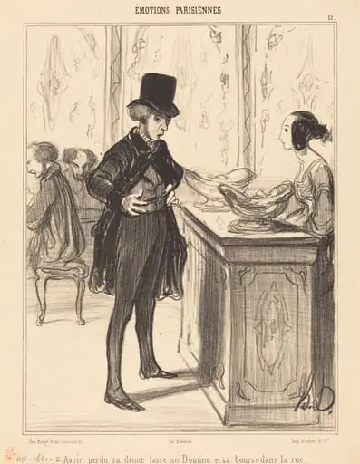 Avoir perdu sa demi-tasse au Domino et sa bourse dans la rue, by Honoré Daumier