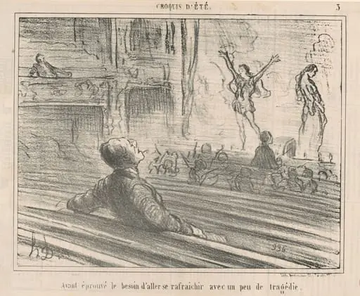 Ayant éprouvé le besoin de se rafraichir avec ..., by Honoré Daumier