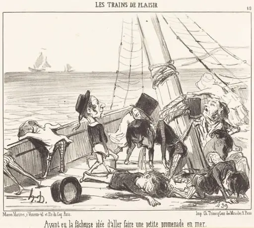 Ayant eu la facheuse idée d'aller... en mer, by Honoré Daumier