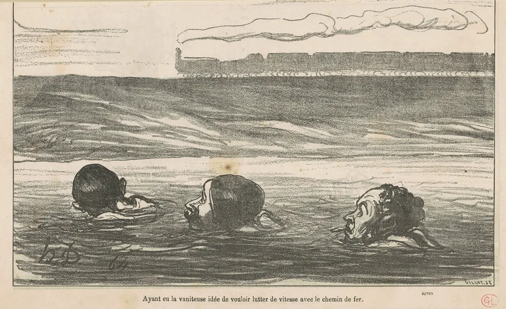 Ayant eu la vaniteuse idée de vouloir ..., by Honoré Daumier, ink, 1864