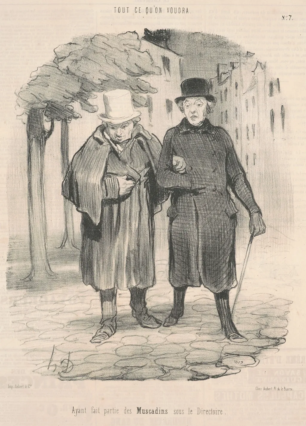 Ayant faitartie des muscadins sous le directoire, by Honoré Daumier, ink, 1847
