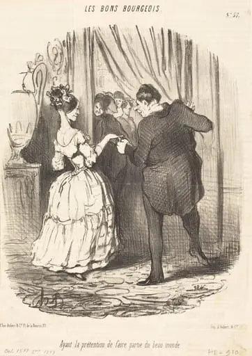 Ayant la prétention de faire partie du beau monde, by Honoré Daumier