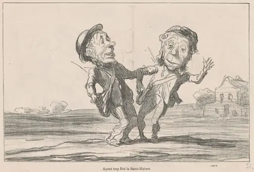 Ayant trop fêté la Saint-Hubert, by Honoré Daumier