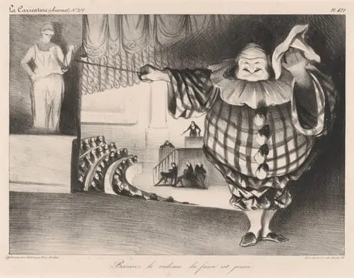 Baissez le rideau, la farce est jouée (Lower the Curtain, the Farce is Over), by Honoré Daumier