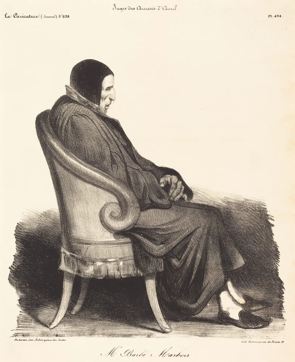 Barbé-Marbois, by Honoré Daumier, ink, 1835