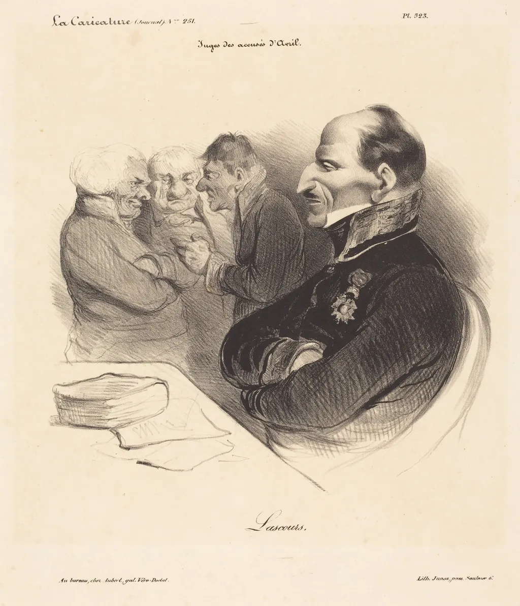 Baron de Lascours, by Honoré Daumier, ink, 1835