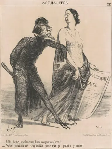 Belle dame voulez-vous ... accepter mon bras?, by Honoré Daumier