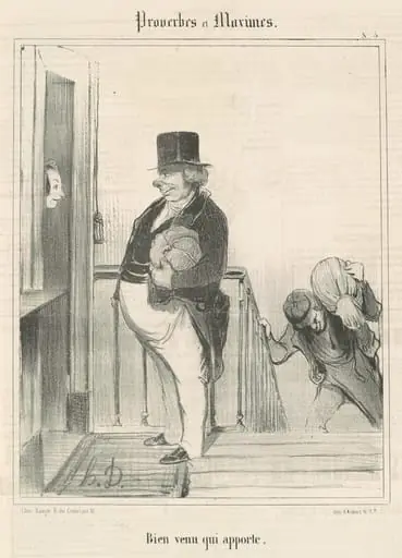 Bien venu qui apporte, by Honoré Daumier