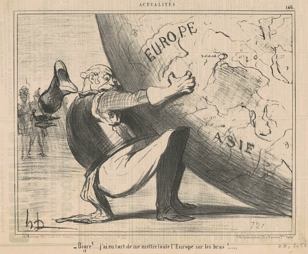 Bigre! ... j'ai eu tort de me mettre ..., by Honoré Daumier, ink, 1854