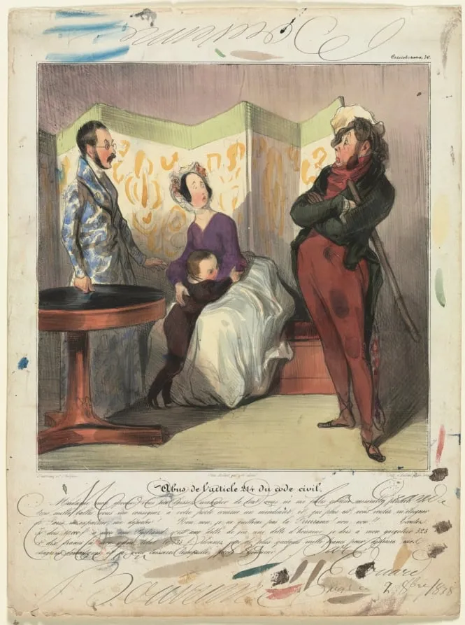 Breach of Article 24 of the Civil Code, by Honoré Daumier, 1837