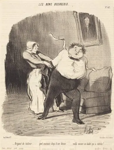 Brigand de tailleur... encore un habit... rétréci!, by Honoré Daumier