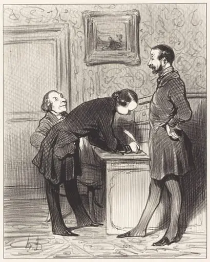 C'est bien parce que c'est votre ami..., by Honoré Daumier