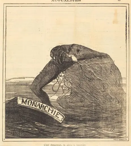 C'est dangereux, la pêche à l'épervier, by Honoré Daumier