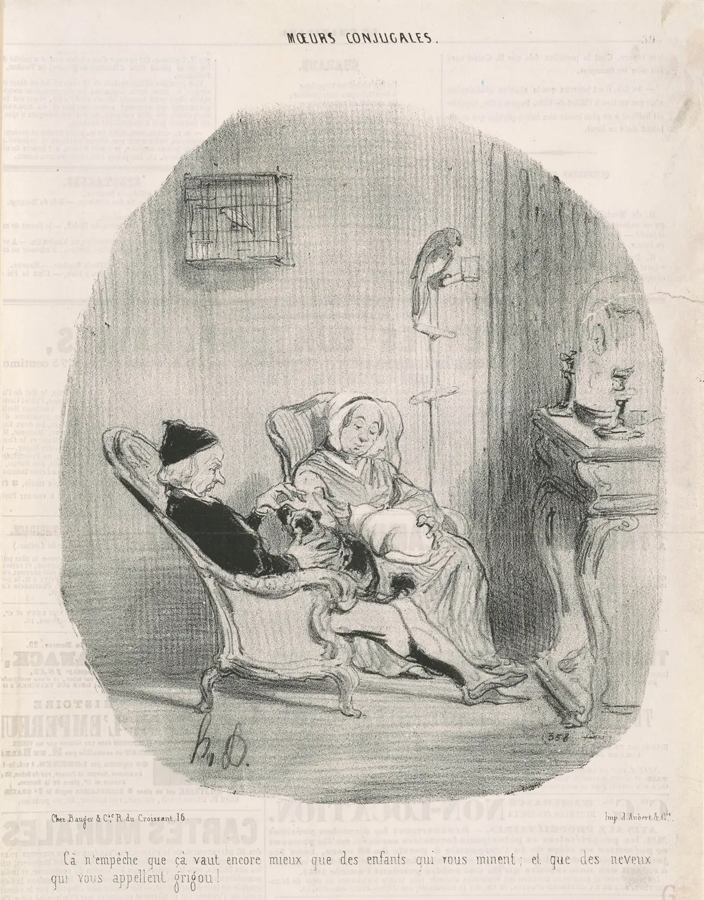 Ça n'empêche que ça vaut encore mieux...., by Honoré Daumier, ink, 1842