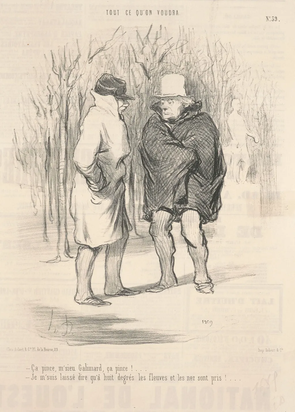 Ça pince, M'sieu Galimard, ça pince! ..., by Honoré Daumier, ink, 1848