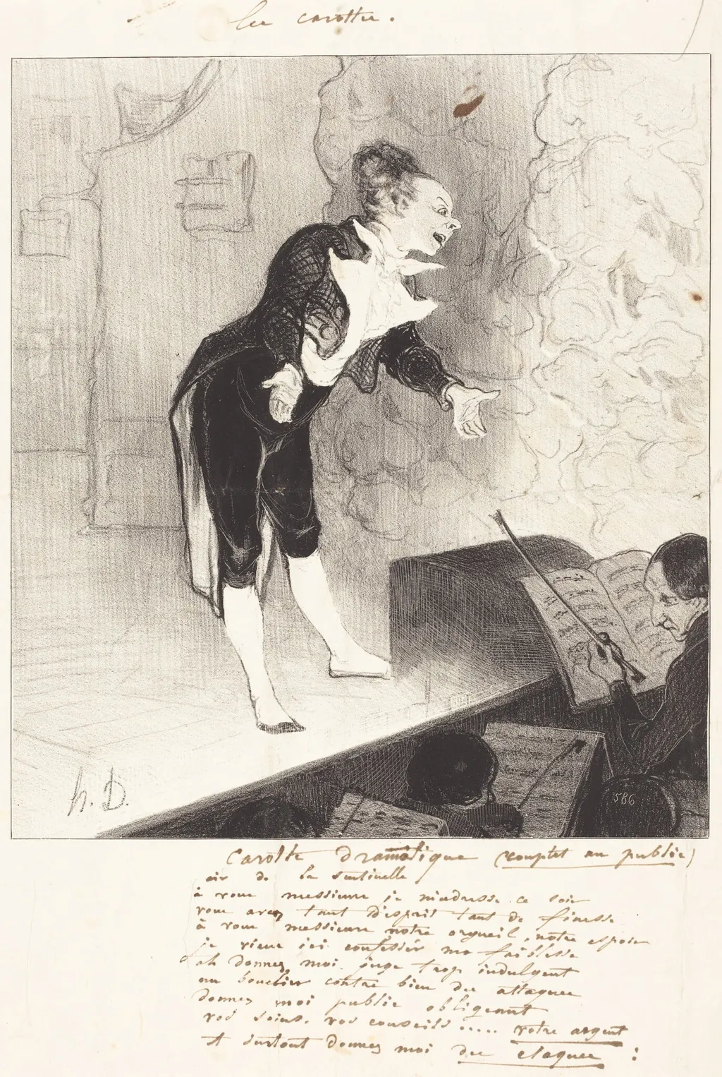 Carotte dramatique, by Honoré Daumier, ink, 1844