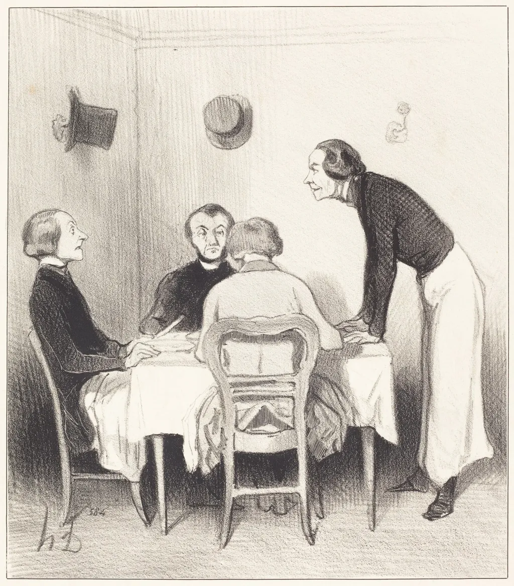 Carotte du restaurant, by Honoré Daumier, ink, 1844