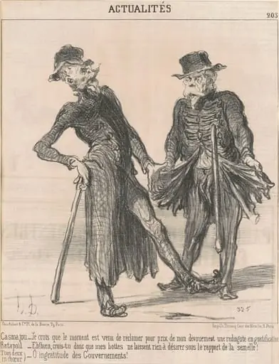 Casmajou -- Ratapoil (tous deux en choeur), by Honoré Daumier