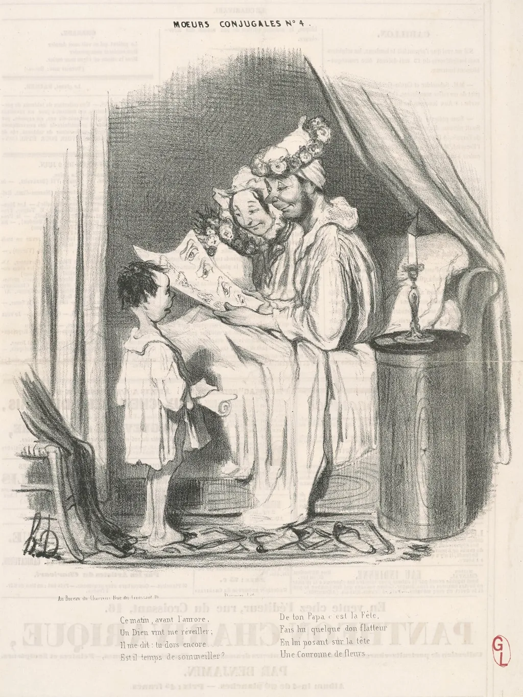 Ce matin avant l'aurore..., by Honoré Daumier, ink, 1839